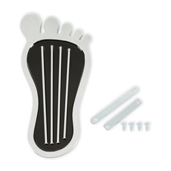 Picture of Mr. Gasket 9645 Foot Print Gas Pedal Pad - Aluminum Chrome with Black Trim
