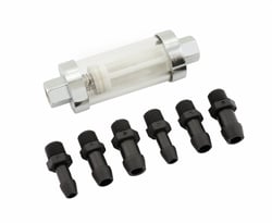 Picture of Mr. Gasket 9706 Clearview Inline Fuel Filter Chrome 100 Micron