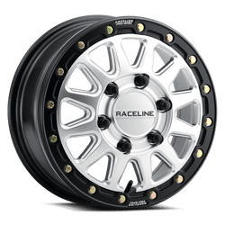 Picture of Raceline Wheels A14SB-77037+40 Alpha Beadlock UTV Wheel 17x7 Silver/Black 4x137 +40mm