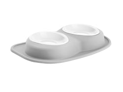 Picture of WeatherTech PDL6403LG Double Low Pet Feeding System 64 oz BPA-Free Poly Bowls Light Grey