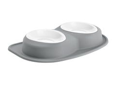 Picture of WeatherTech PDL9603DG Double Low 96 oz Poly Bowl Pet Feeding System Dark Grey
