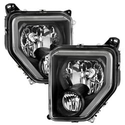 Picture of Spyder 9053023 Crystal Headlight Set with LED Light Bar Black