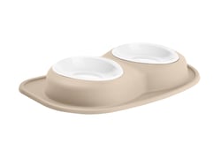 Picture of WeatherTech PDL6403TN Double Low 64 oz Poly Bowl Pet Feeding System Tan