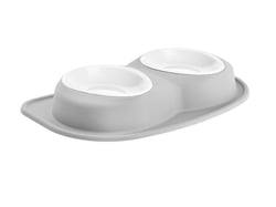 Picture of WeatherTech PDL9603LG Double Low Pet Feeding System 96 oz Plastic Bowls Light Grey
