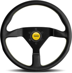 Picture of Momo MCL35BK5B Montecarlo Street Steering Wheel 350mm Black Leather Yellow Stitch