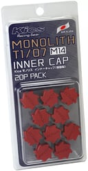 Picture of Project Kics WCMF4R M14 Monolith Lug Nut Cap Set - Red 20 Pieces