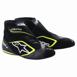 Picture of Alpinestars 2710823-155-9 SP+ Mid-Top Racing Driving Shoes Black Yellow Fluo Size 9