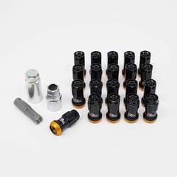 Picture of Project Kics WRIA14KK R40 Iconix Black Lug Nuts with Locks 14x1.5 20-Piece Set