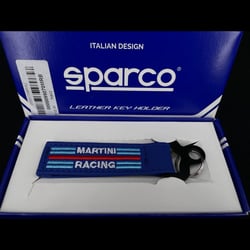 Picture of Sparco 099070MRAZ Martini Racing Leather Key Fob Keychain Blue