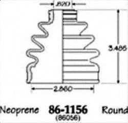Picture of EMPI 86-1156-D CV Joint Boot Front Outer Black Neoprene