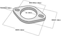 Picture of Vibrant 1473 2-Bolt Stainless Steel Flanges, 3.00" I.D. - Box of 5 Flanges