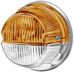 Picture of Hella 001259061 1259 Amber/White Turn/Side Marker Lamp with Chrome Base