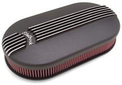Picture of Edelbrock 41193 Pro-Flo Black Large Oval Cast Air Cleaner for Dual-Quads - 2.4" Element