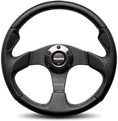 Picture of Momo JET35BK0B Jet Tuning Steering Wheel - Black Leather 350mm
