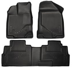 Picture of WeatherTech 44166-1-2 FloorLiner DigitalFit 1st & 2nd Row Black Floor Liners Set