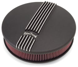 Picture of Edelbrock 41173 Classic Series Round Air Cleaner Assembly - Black Powder Coat, 3" Element