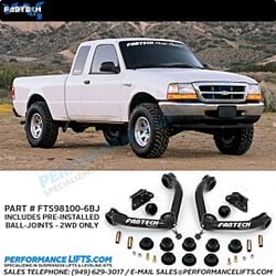Picture of Fabtech FTS98100-6BJ Upper Control Arm Kit with Ball Joints for 1998-2008 Ford Ranger 2WD
