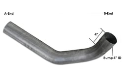 Picture of Diamond Eye Manufacturing 220097 4-Inch Exhaust Tail Pipe Second Section Passenger Side