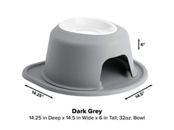 Picture of WeatherTech PSH3206DGDG Single High Pet Feeding System 6" Stand with 32 oz Plastic Bowl Dark Grey