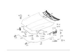 Picture of Genuine Mercedes 204-880-01-27 Hood Safety Catch Spring