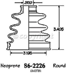 Picture of EMPI 86-2226-D CV Joint Boot Front Outer Black Neoprene