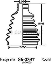 Picture of EMPI 86-2337-D CV Joint Boot Kit Front Outer Black Neoprene