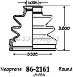 Picture of EMPI 86-2161-D CV Joint Boot Kit Front Inner Black Neoprene