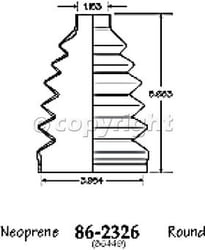 Picture of EMPI 86-2326-D CV Joint Boot Front Outer Black Neoprene