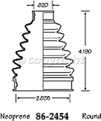 Picture of EMPI 86-2454-D CV Joint Boot Front Outer Black Neoprene