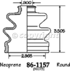 Picture of EMPI 86-1157-D CV Joint Boot Kit Black Neoprene Front Outer