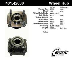 Picture of Centric 401.42000E Wheel Bearing and Seal Kit