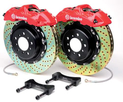 Picture of Brembo 2D0.6002A1 GT Rear Brake Kit 328mm Two-Piece Rotors Black Calipers