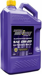 Picture of Royal Purple 51020 High Performance Synthetic Motor Oil 0W-20 (5 Quart)