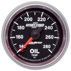 Picture of AutoMeter 3656 Sport-Comp II Oil Temperature Gauge 2-1/16" 140-280°F Digital Stepper Motor