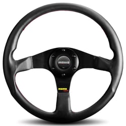 Picture of Momo TUN35BK0B Tuning Steering Wheel - 350mm Black Leather with Red Stitching