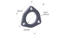 Picture of Vibrant 1481S 3-Bolt Stainless Steel Exhaust Flange 2.25" ID