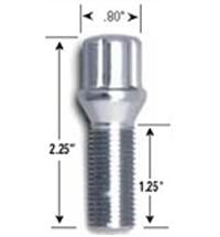 Picture of Gorilla Automotive 17020SD Small Diameter Spline Drive Lug Bolt 14mm x 1.50 Chrome 32mm