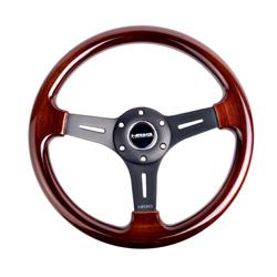 Picture of NRG Innovations ST-015-1BK 330mm Wood Grain Steering Wheel Matte Black