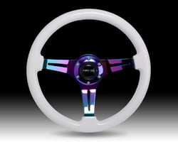 Picture of NRG Innovations ST-015MC-WT Classic Wood Grain Steering Wheel with NeoChrome Spoke