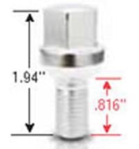 Picture of Gorilla Automotive 18176 Ball Seat Lug Bolt 12mm x 1.50 Chrome 20mm Thread Length