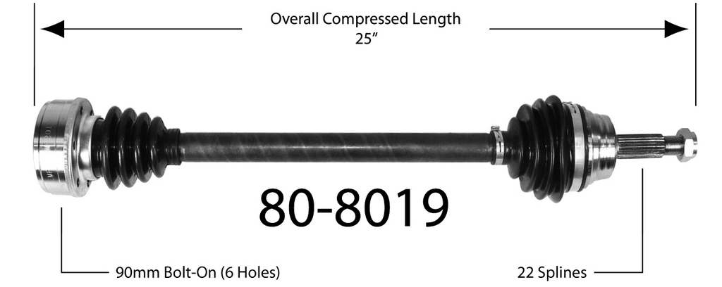 EMPI 80-8019 Axle Assembly | THMotorsports