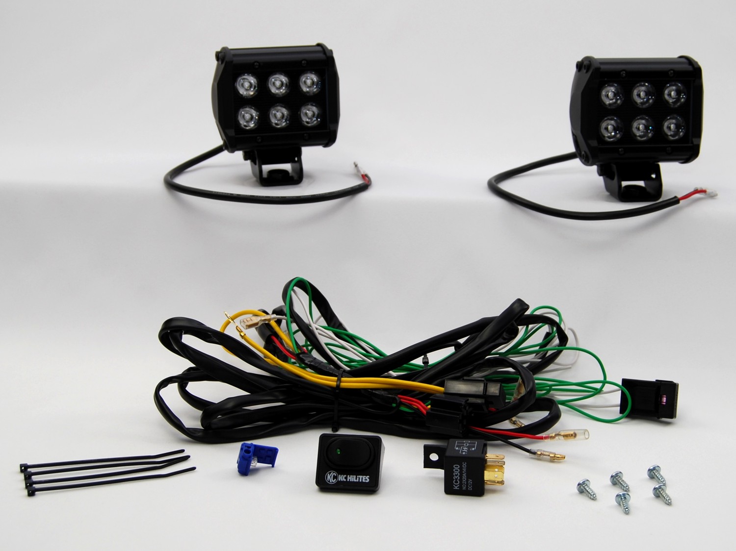 Rectangular Kc Lights KC HiLiTES 305 LED 4in. 18W RECTANGULAR PAIR | THMotorsports